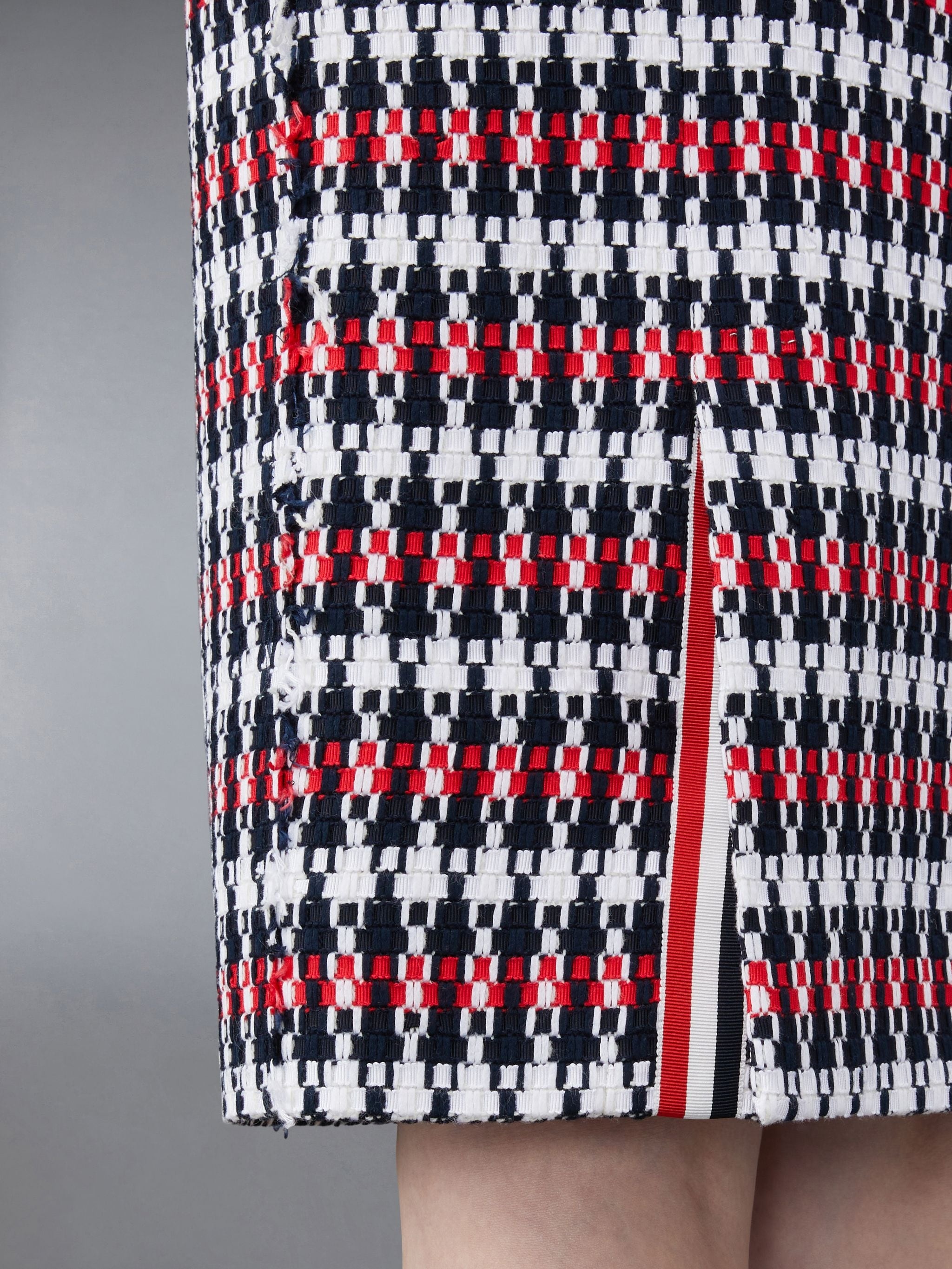 GROSGRAIN TWEED LOW WAIST SKIRT - 5