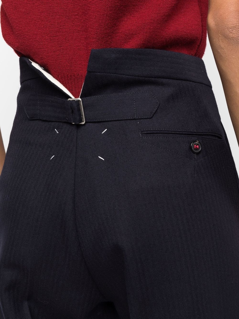 high-waisted wool trousers - 5