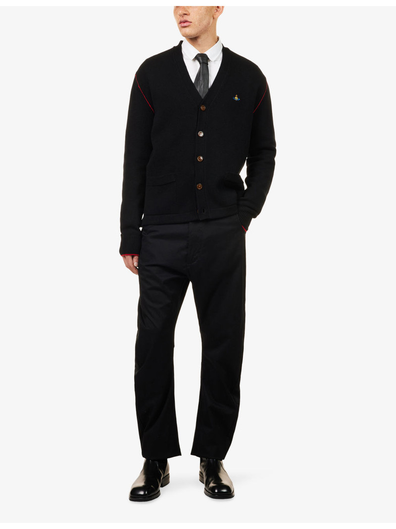 Vivienne Westwood Alex Embroidered-Logo Cashmere Cardigan outlook