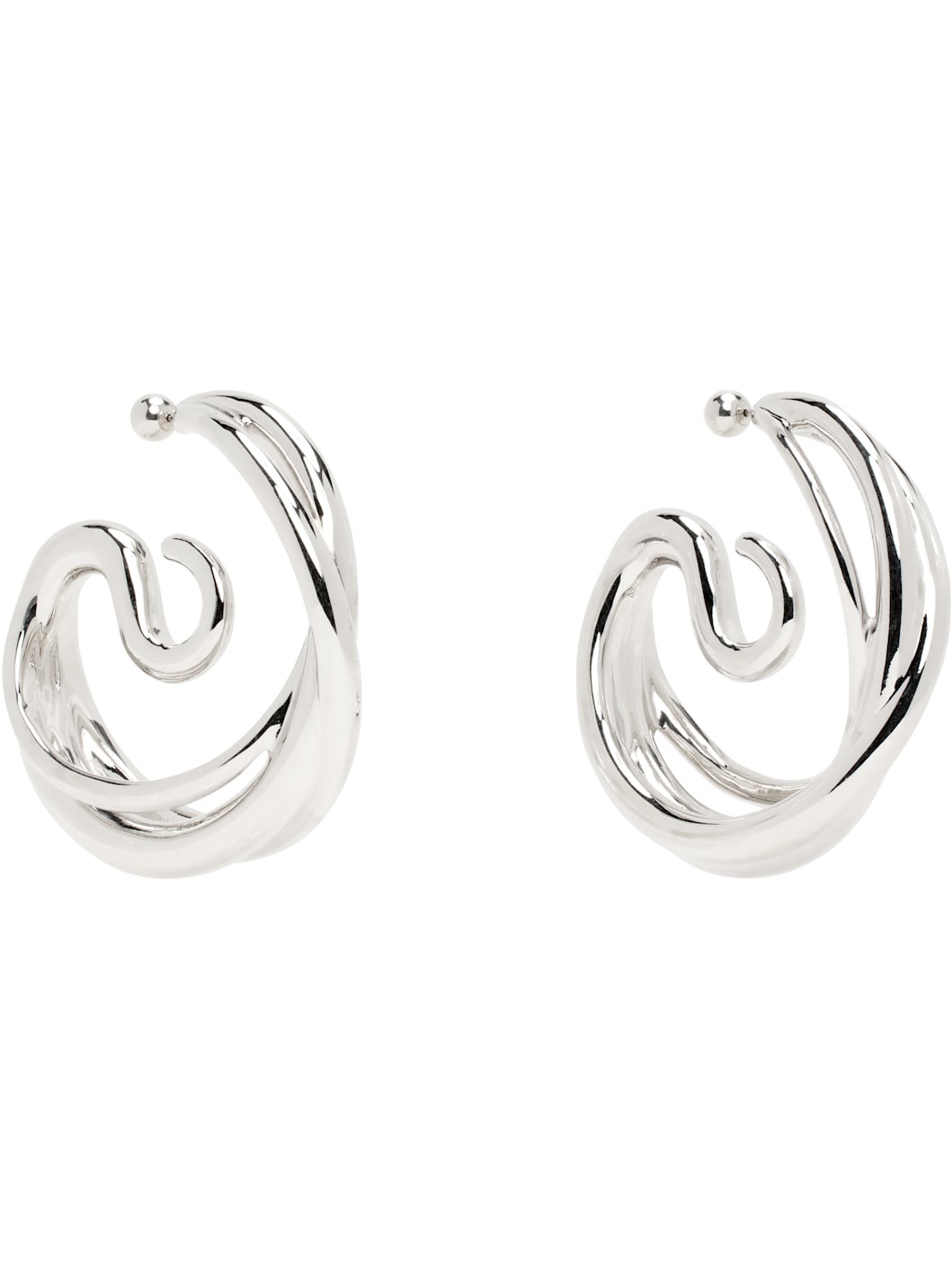 Silver Triptych Large Earrings - 2