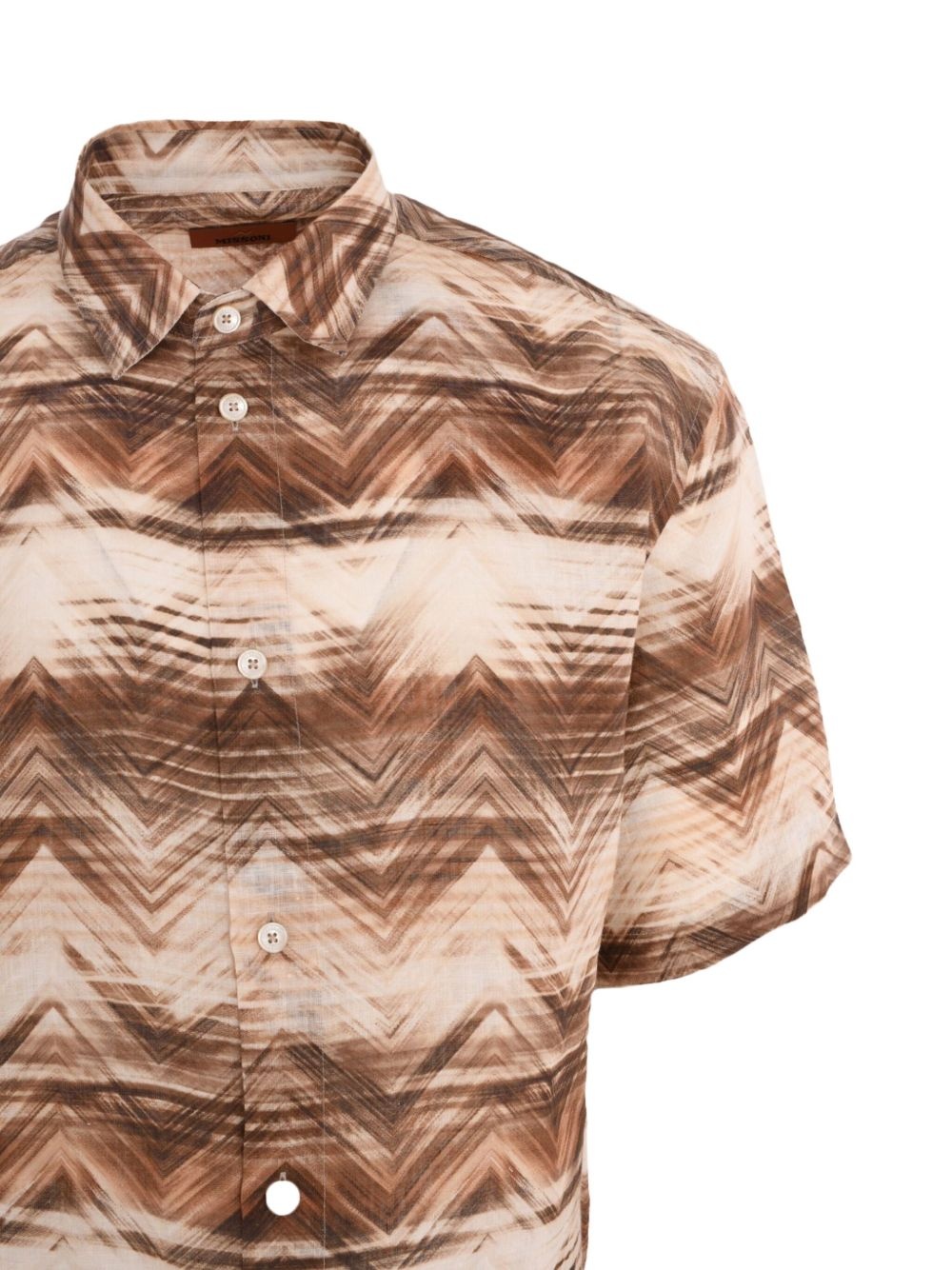 zigzag-pattern short-sleeve shirt - 3