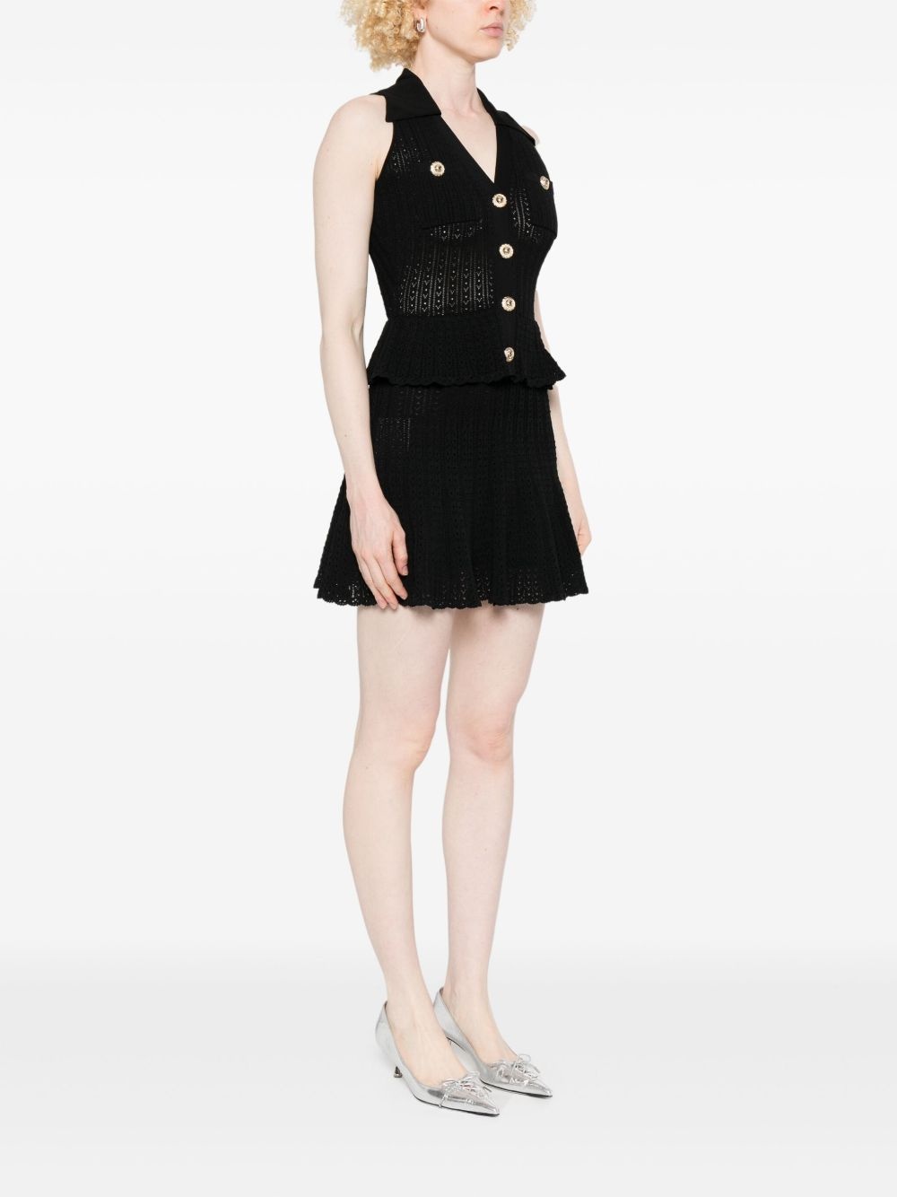 pointelle-knit dress - 3