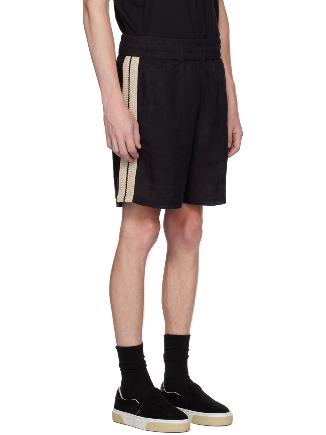 Black Monogram Shorts - 2
