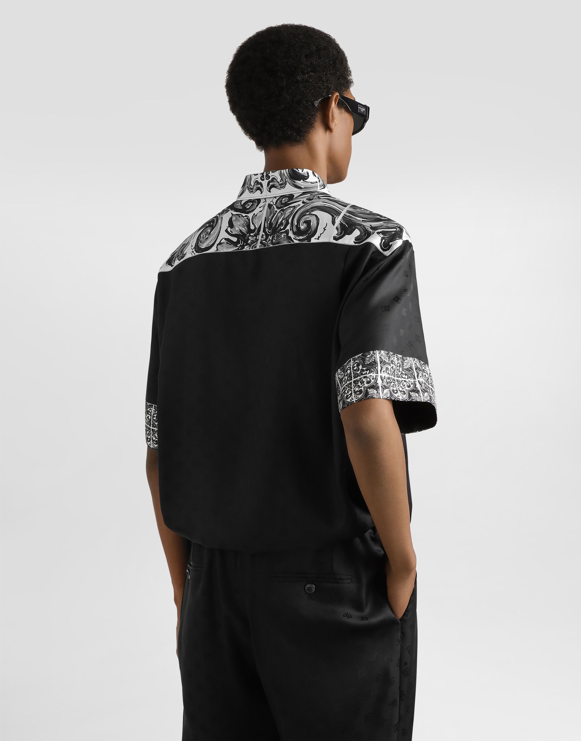 Majolica-print hawaii silk jacquard shirt - 3