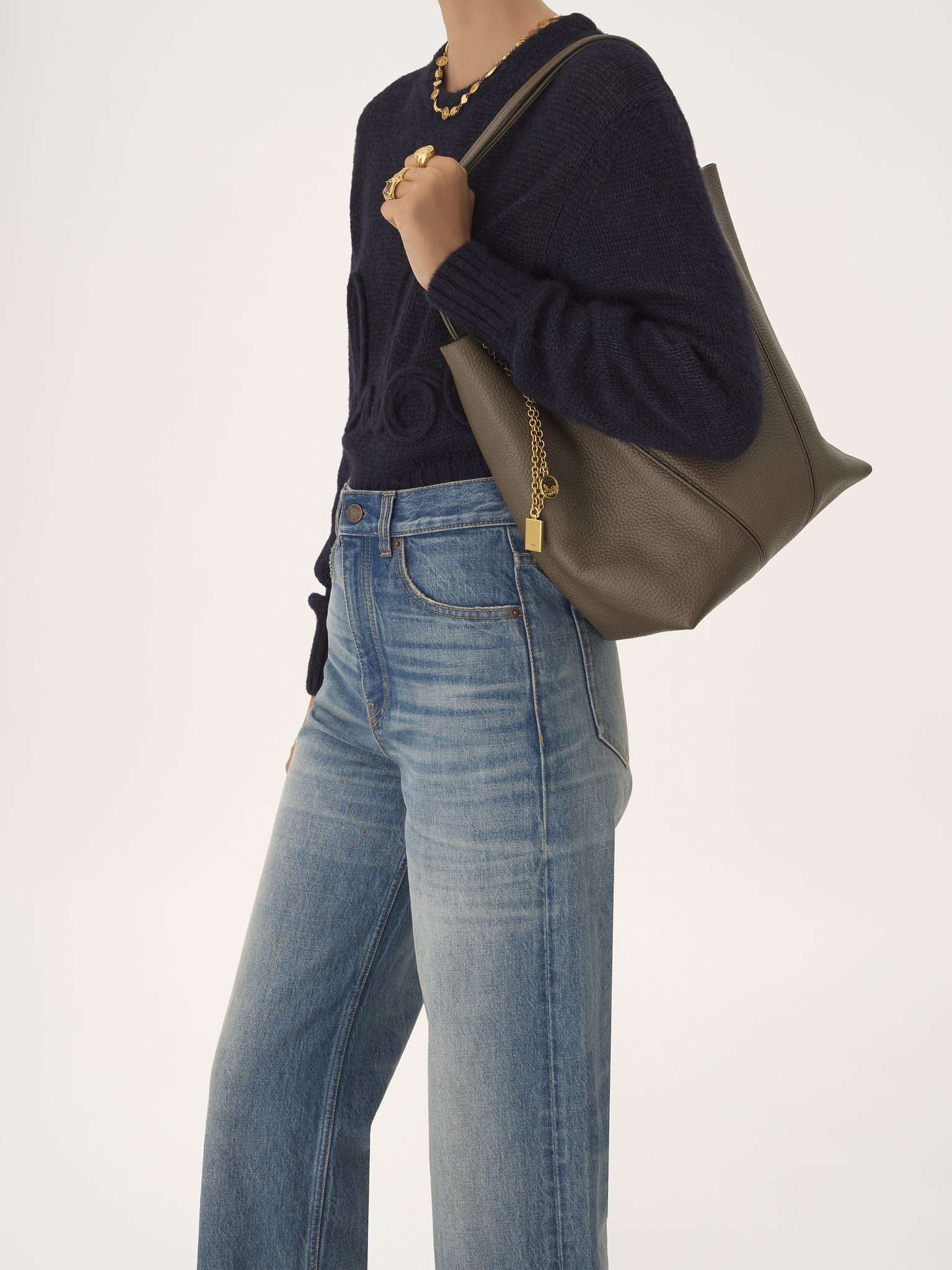 CHLOÉ SPIN TOTE BAG IN GRAINED LEATHER - 3