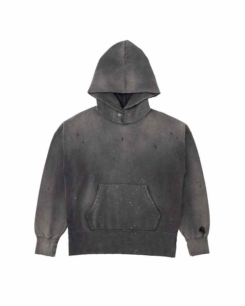 visvim COURT HOODIE P.O CRASH BLACK | REVERSIBLE