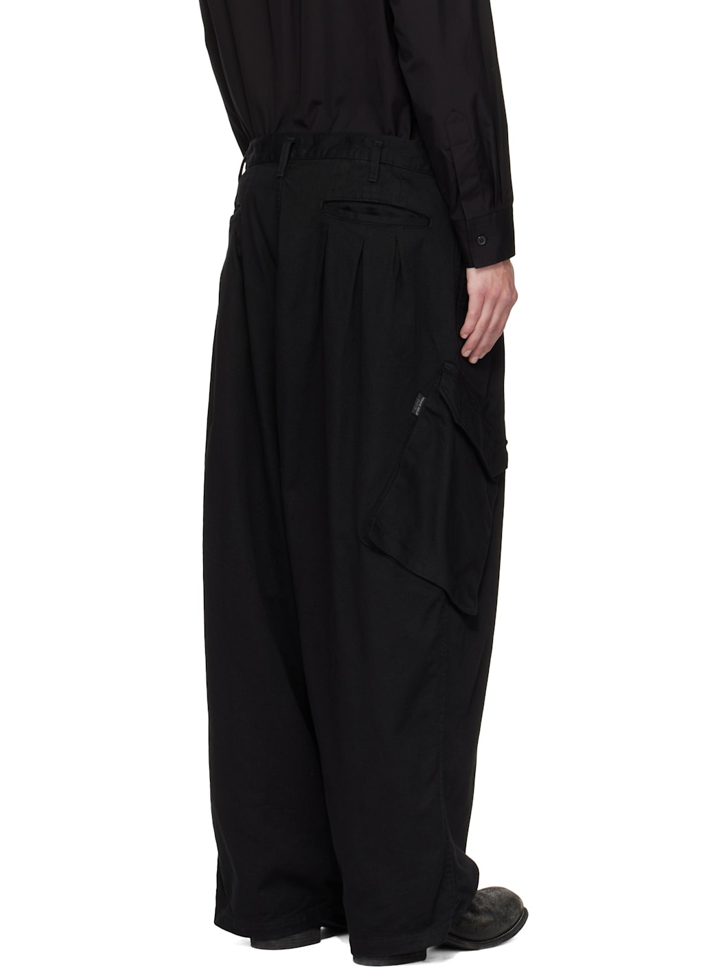 Black BS Katsuragi 12Tuck Cargo Pants - 3