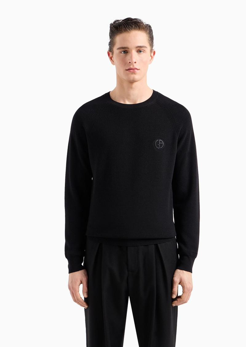 Virgin-wool, crew-neck jumper 2