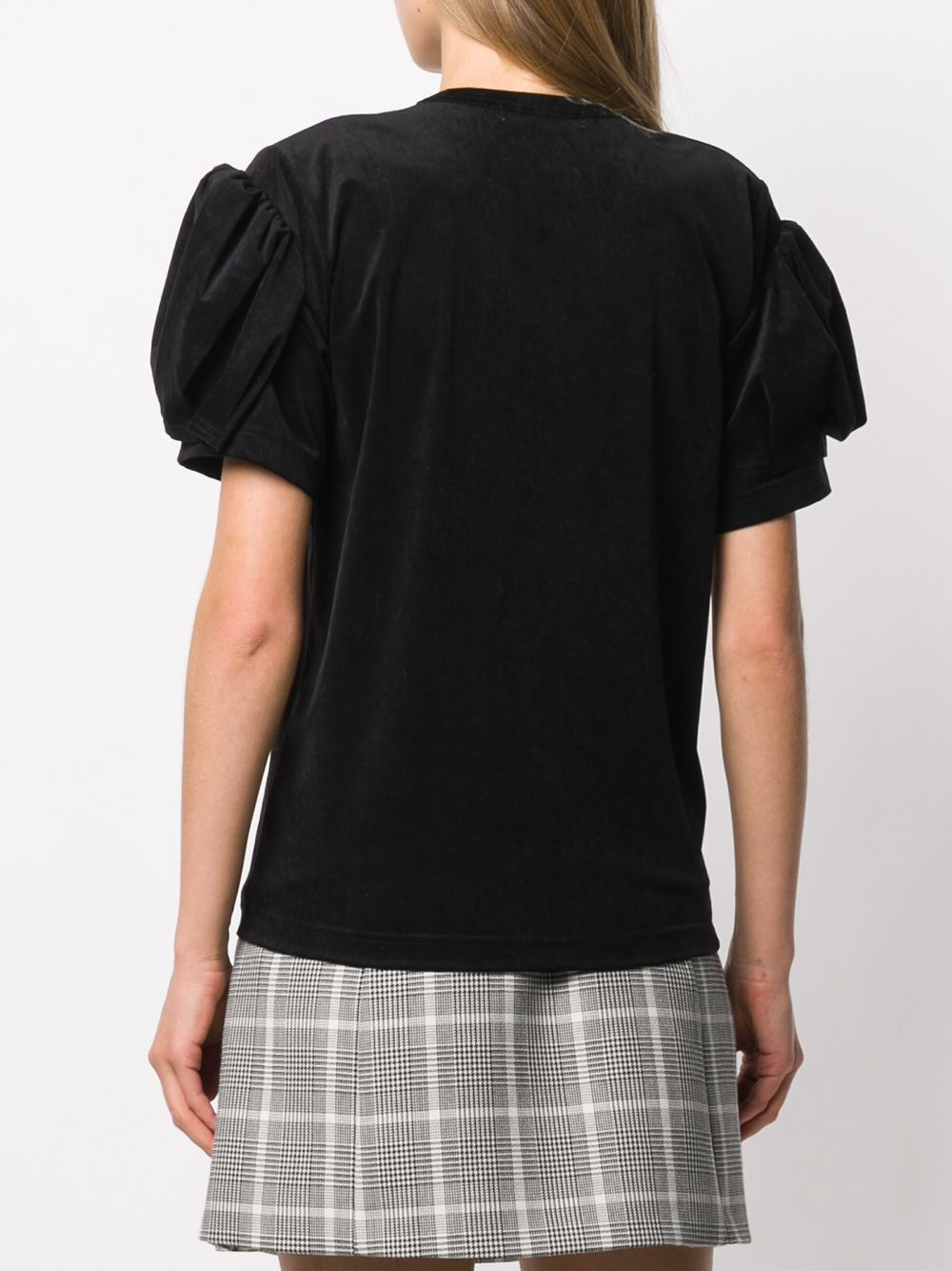 textured puff sleeve T-shirt - 4
