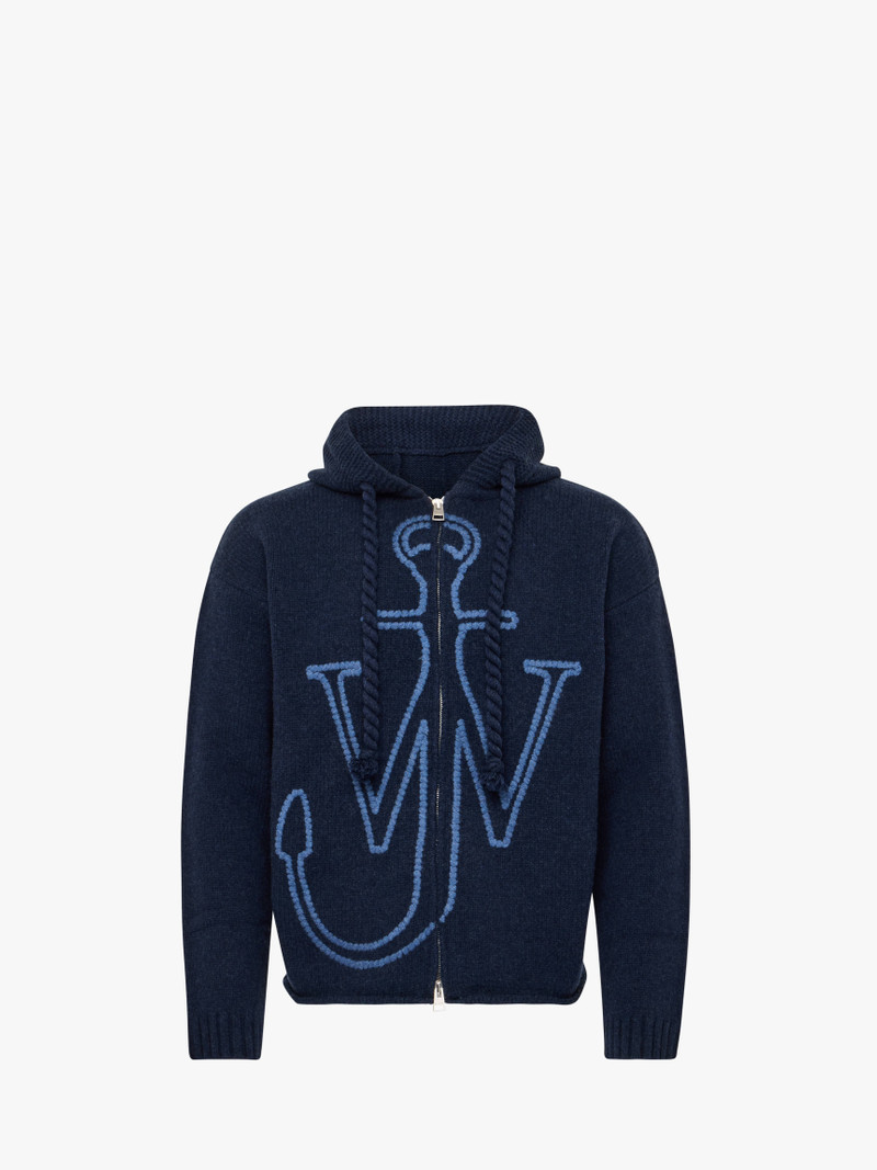 ANCHOR EMBROIDERY ZIPPED HOODIE 1