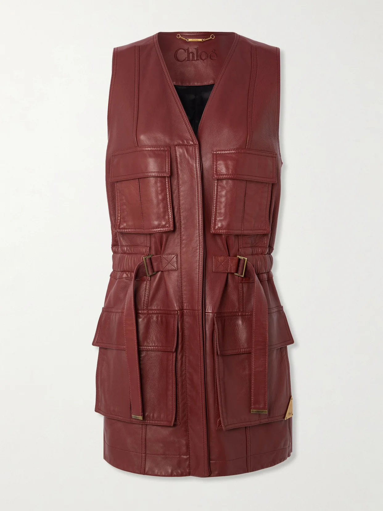 Buckled Leather Vest - 1