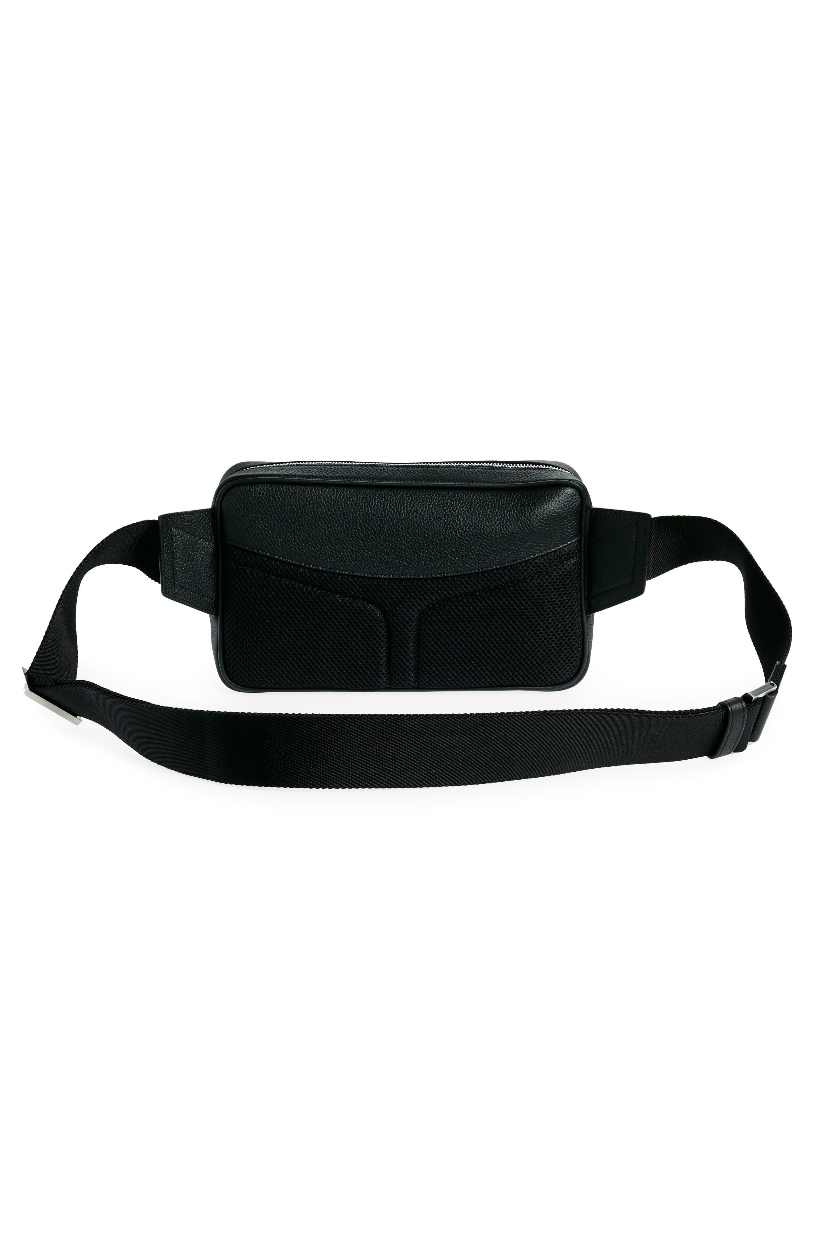 FERRAGAMO Travel Gancio Embossed Leather Belt Bag in Nero at Nordstrom - 2
