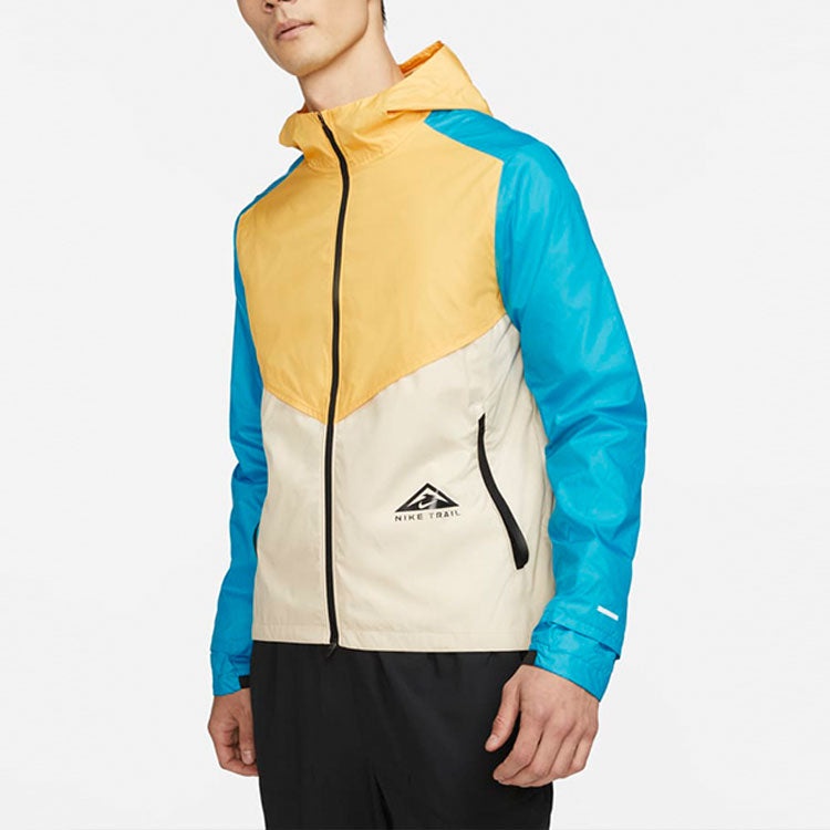 Nike Windrunner Contrast Windproof Casual Hooded Jacket For Men Yellow CZ9055-761 - 3