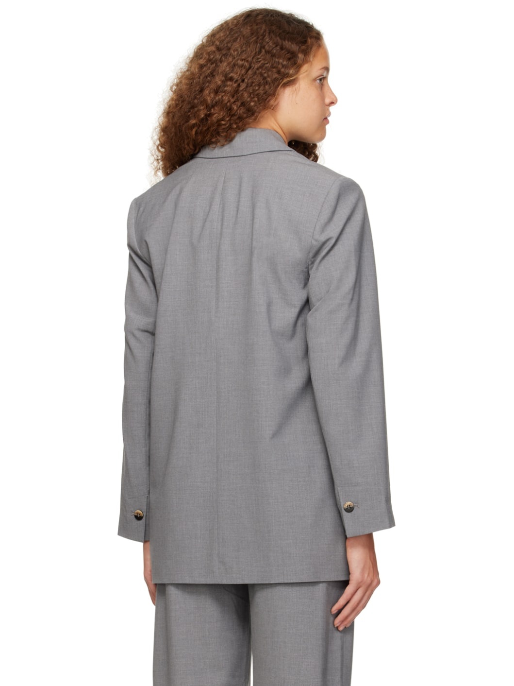 Gray Belted Blazer - 3