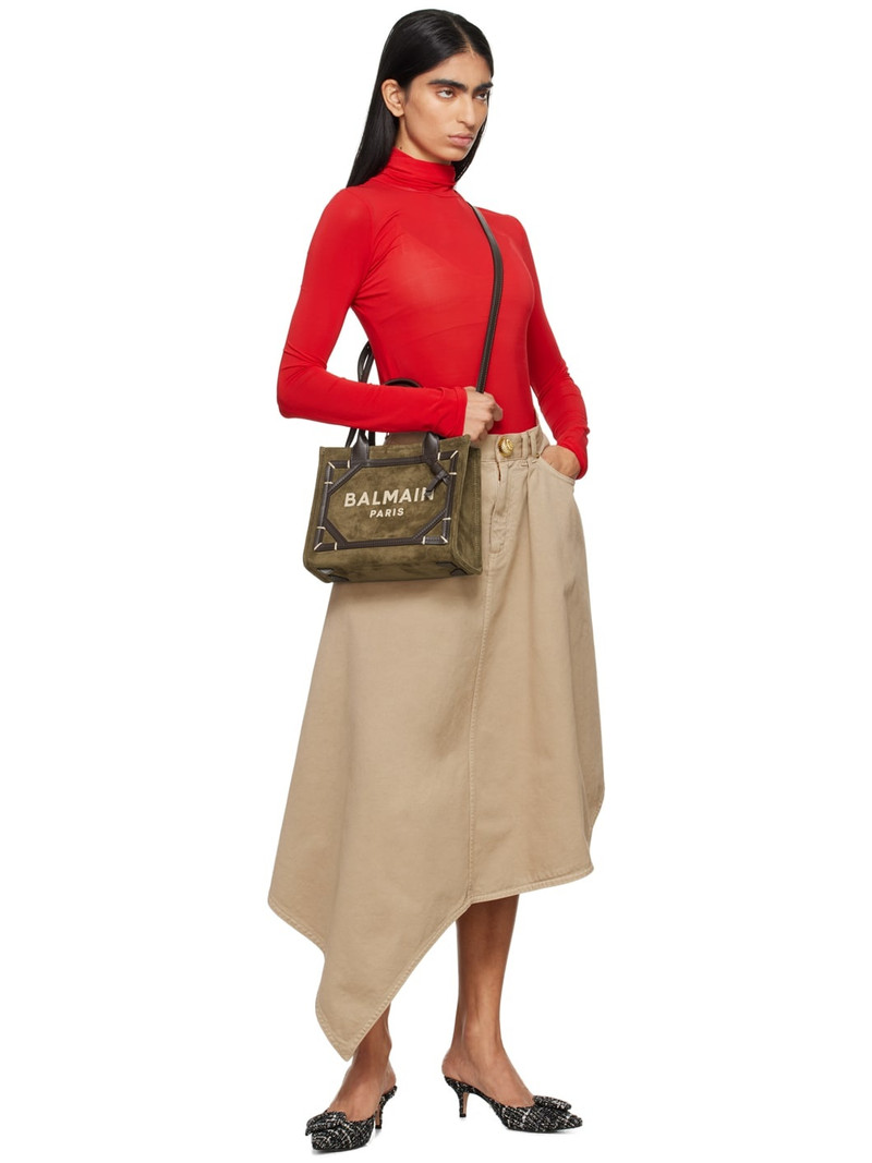 Khaki & Brown B-Army Shopper Small Bag 4