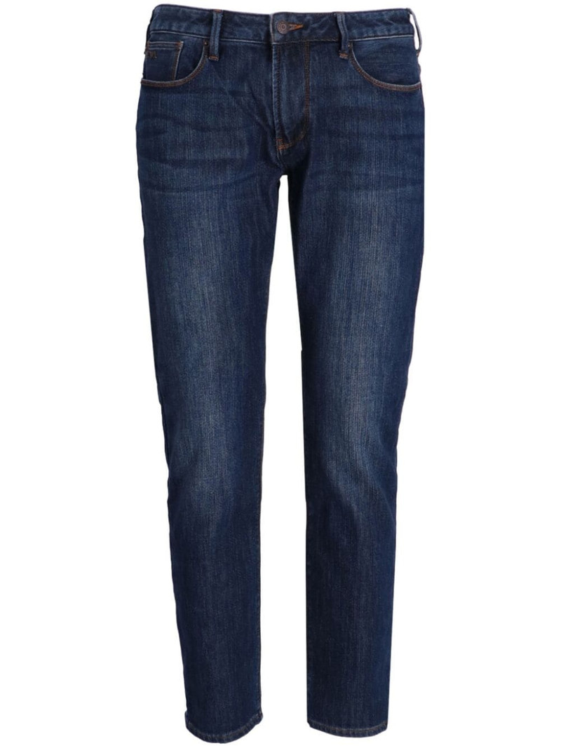 washed slim-cut jeans 1