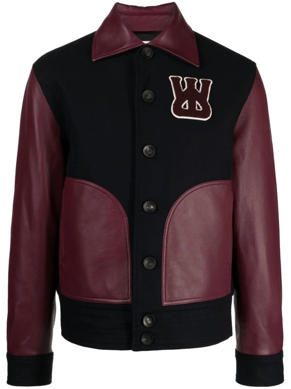 logo-appliqué varsity jacket - 1