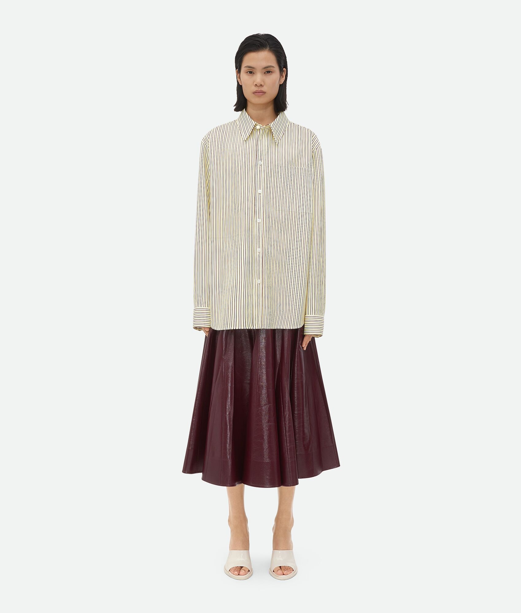 Printed Leather Striped Shirt - 4