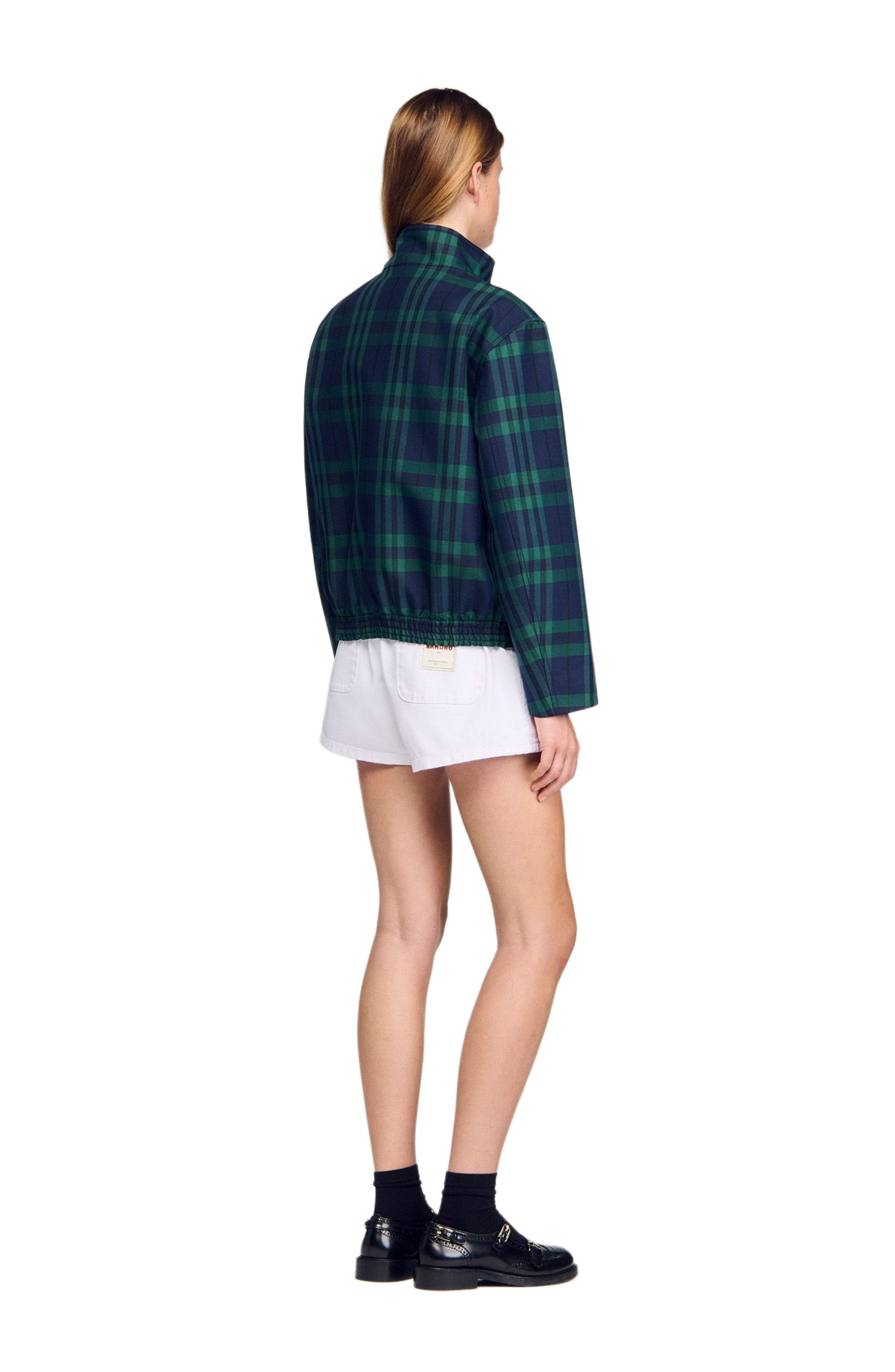 SANDRO Checked jacket in Green /Blue at Nordstrom - 2