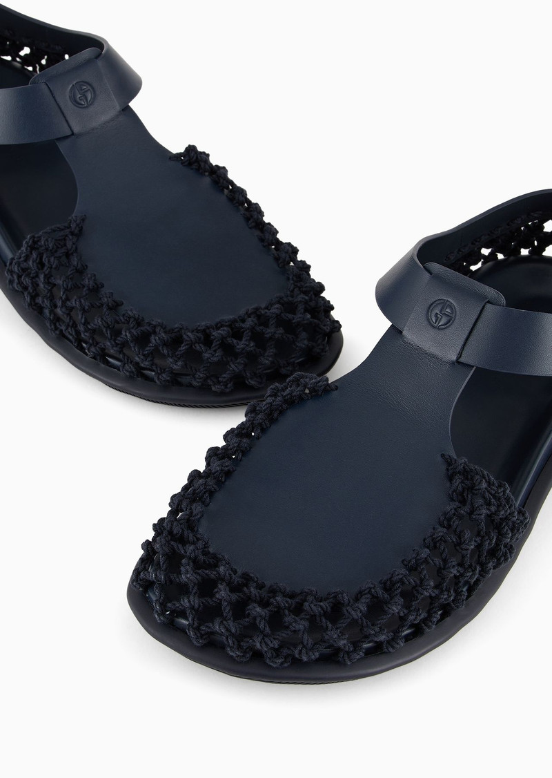 Braided leather and cotton sandals 5