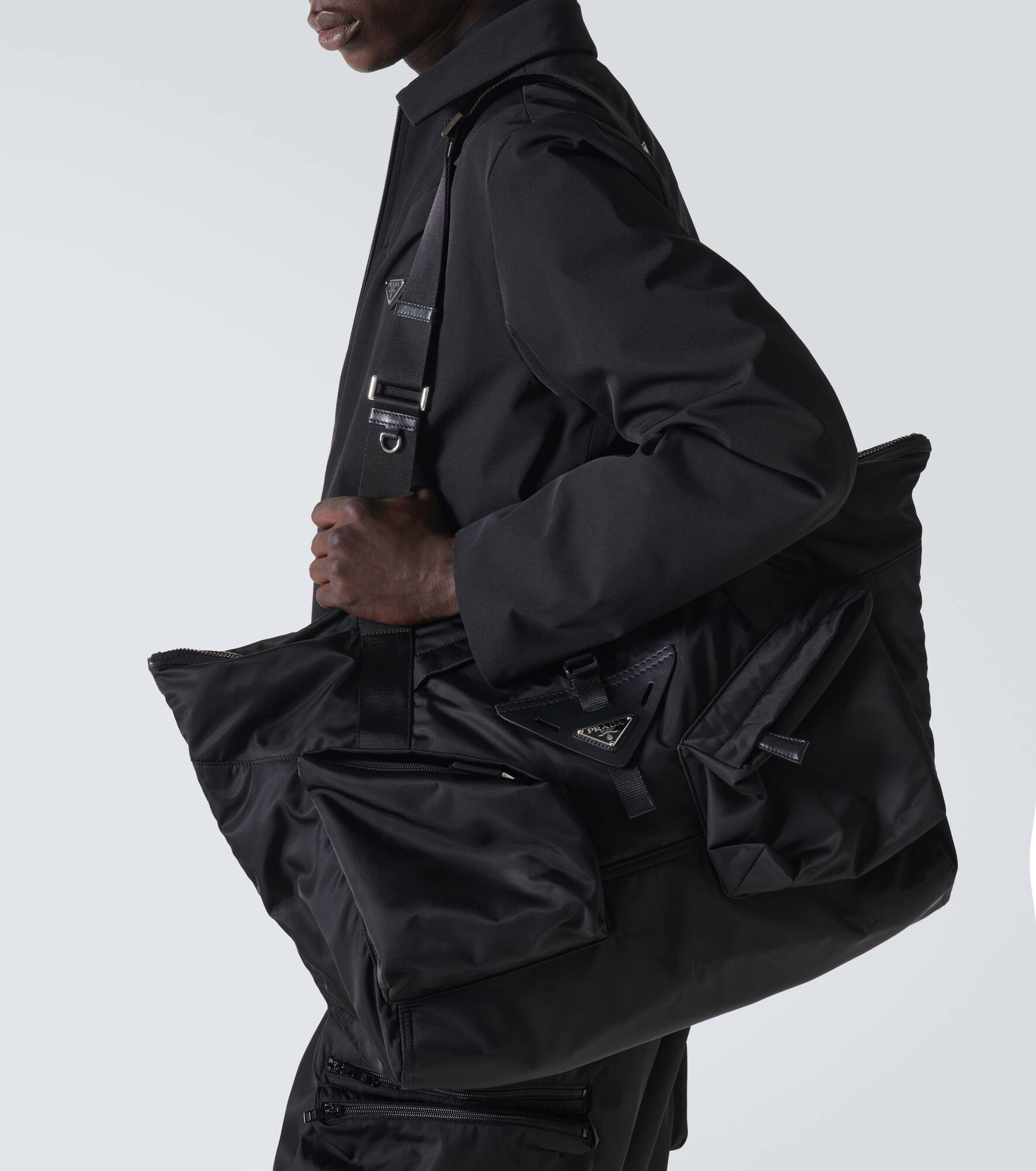 Re-Nylon leather-trimmed duffel bag - 2