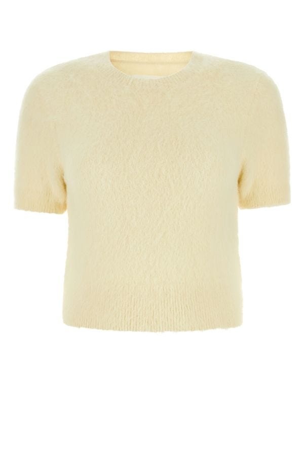 Maison Margiela Woman Pastel Yellow Angora Blend Sweater - 1