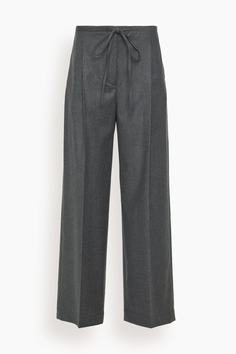 Relaxed Soft Wool Trousers in Dark Grey Melange 1