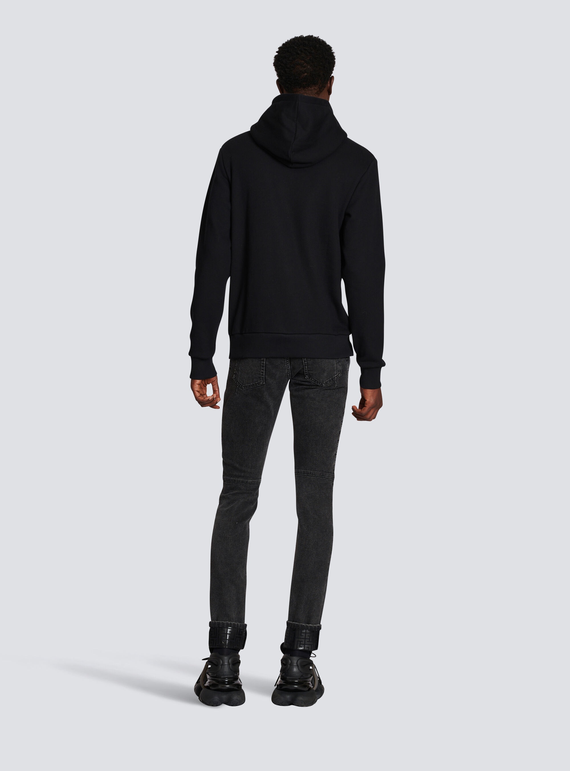 EXCLUSIVE - Cotton sweatshirt with Balmain Paris logo print - 4