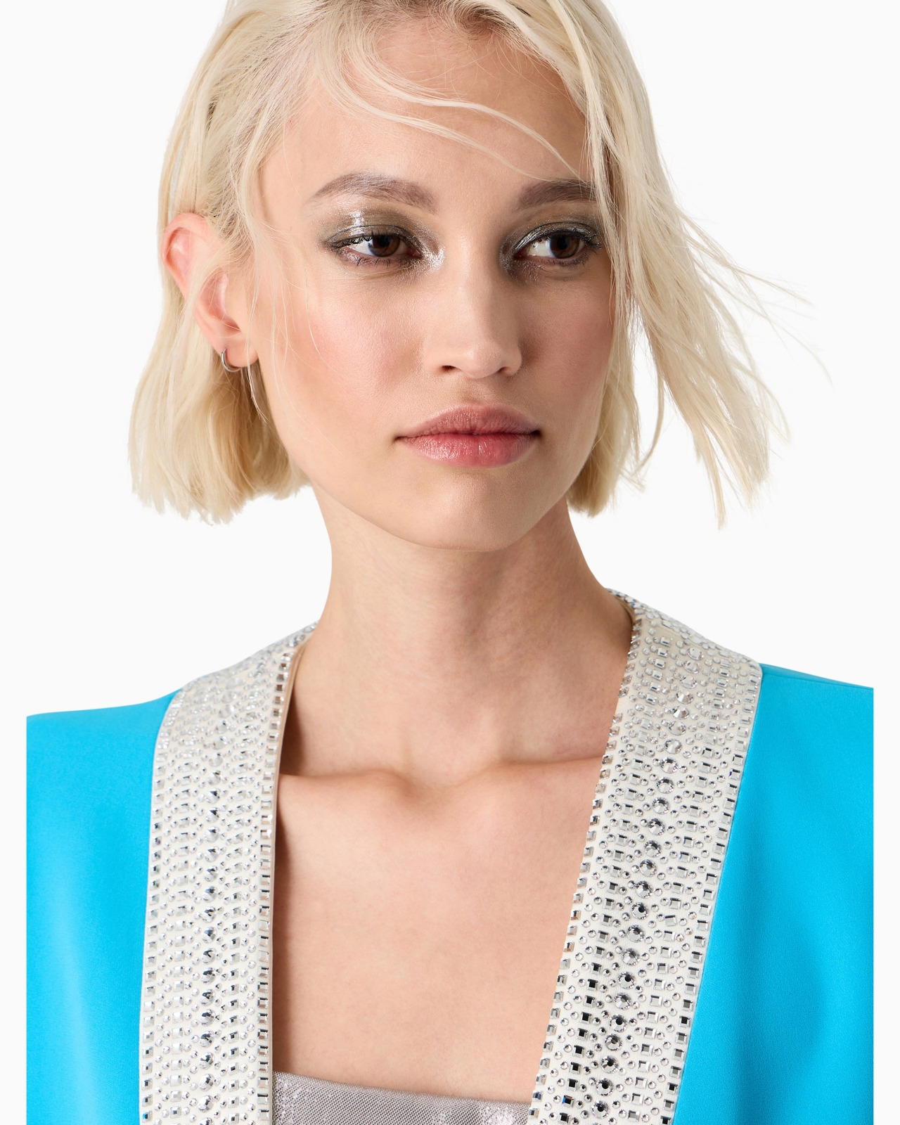 Embroidered silk open jacket - 5
