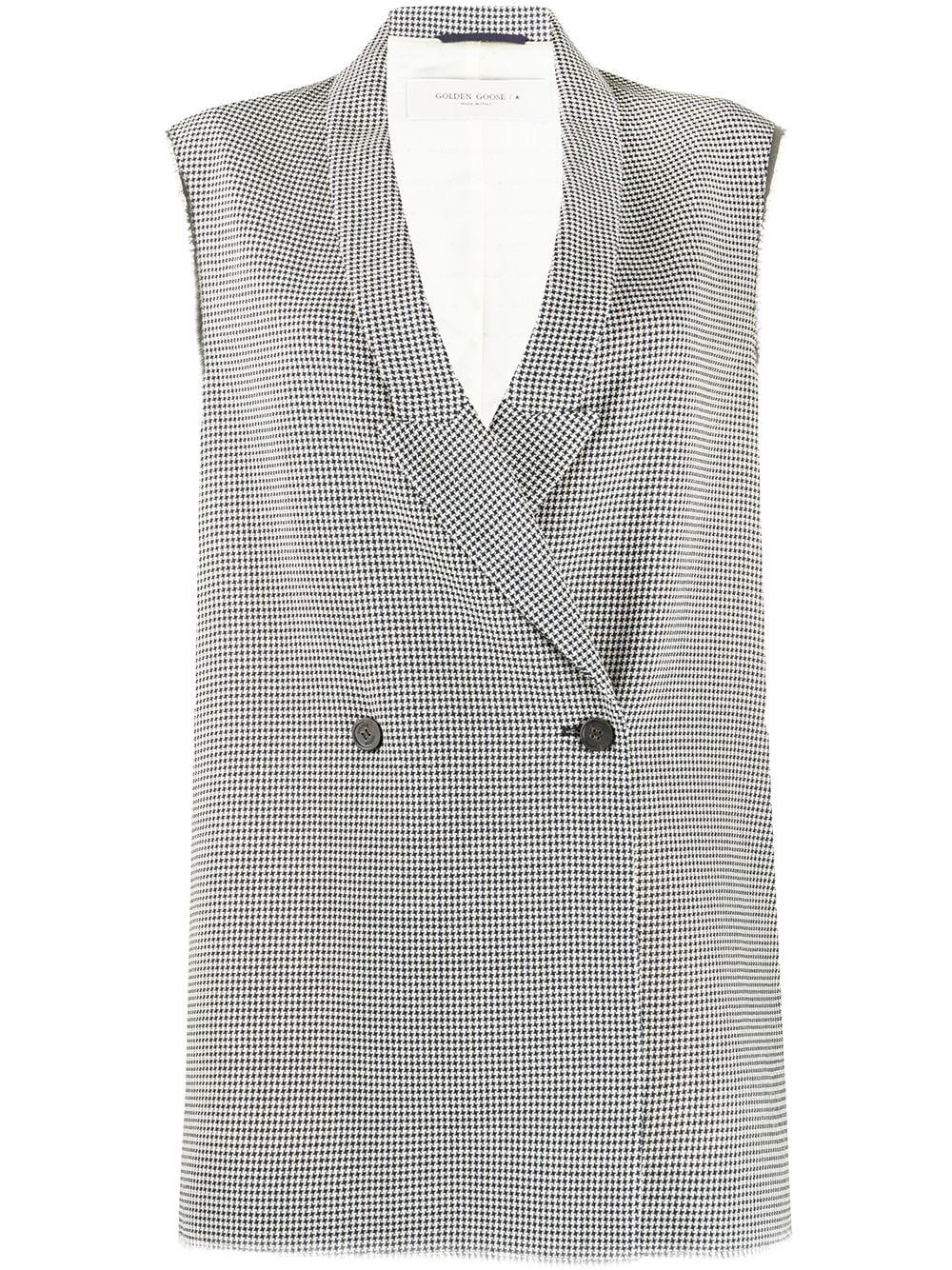 houndstooth sleeveless jacket - 1