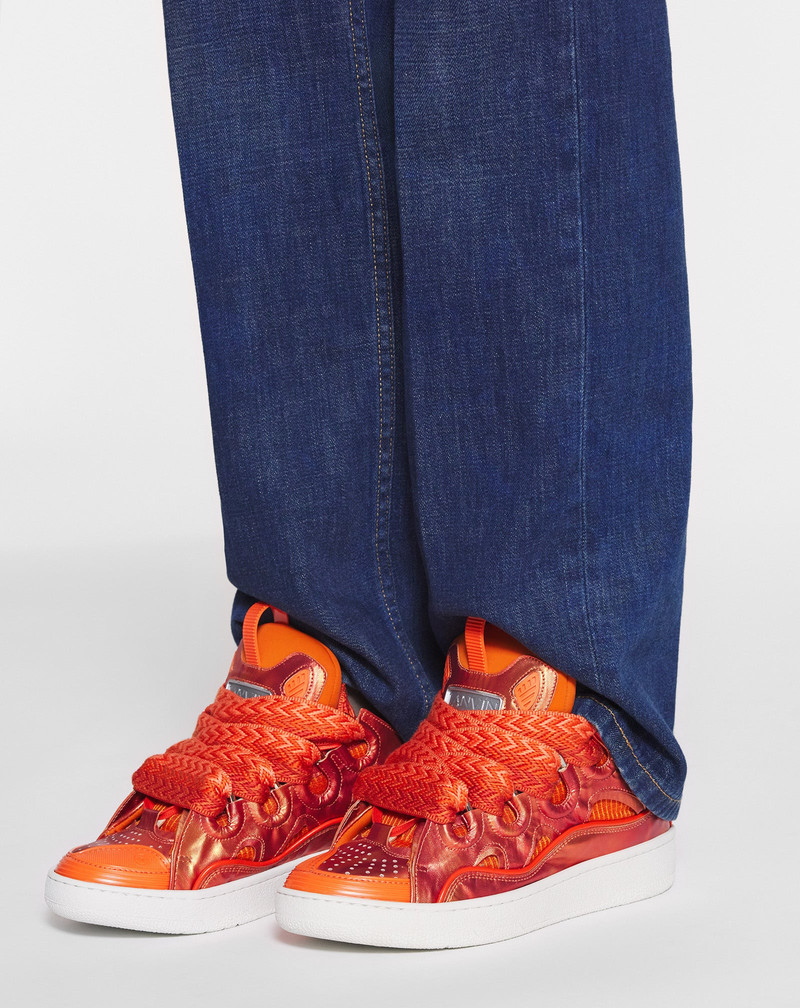 CURB HOLOGRAM-EFFECT LEATHER SNEAKERS 8