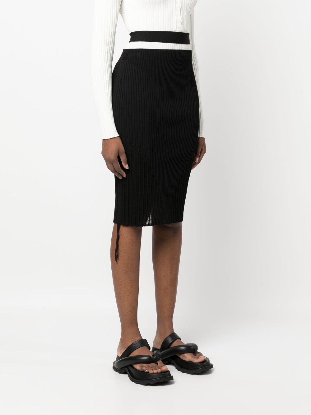 ribbed-knit pencil skirt - 3