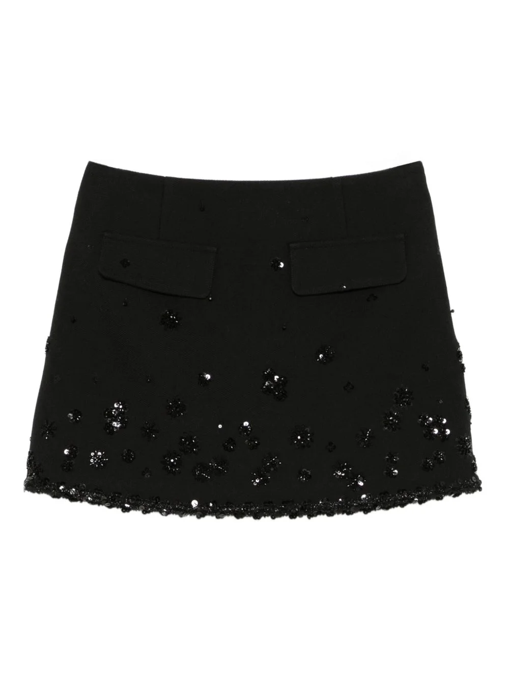 sequin-embellished flap-pocket skirt - 1