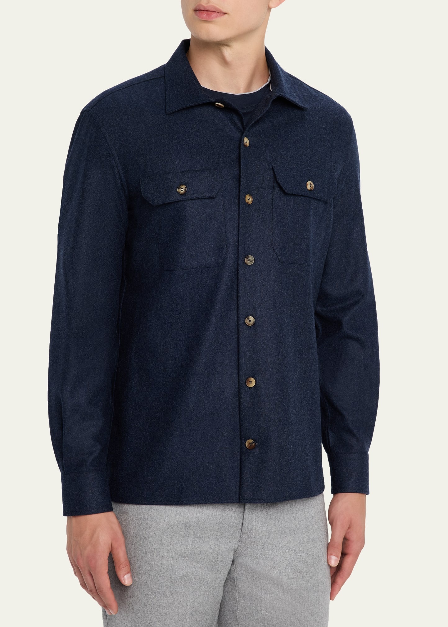 Men's Carded Flannel Overshirt - 4