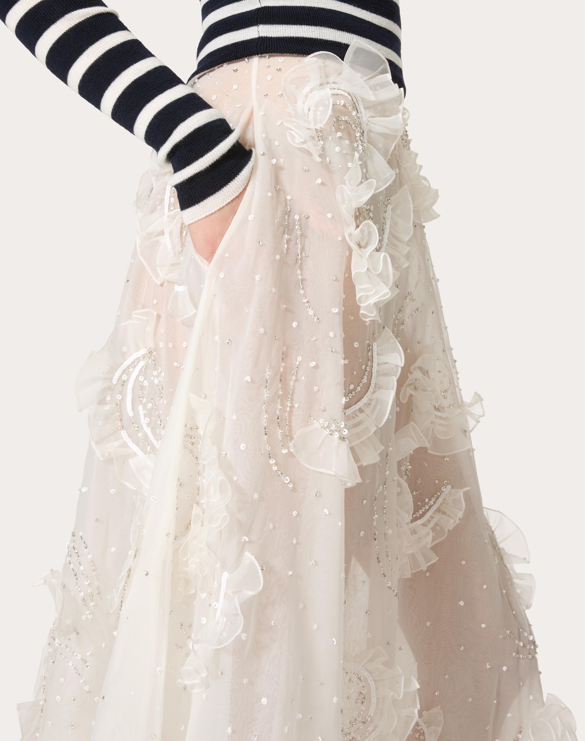 MIDI SKIRT IN EMBROIDERED ORGANZA - 5