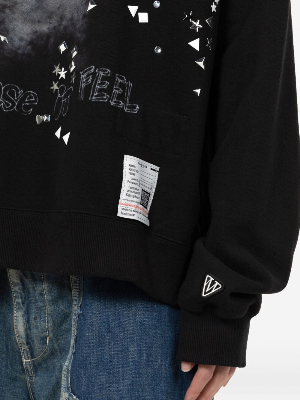 cat-print embellished sweatshirt - 5