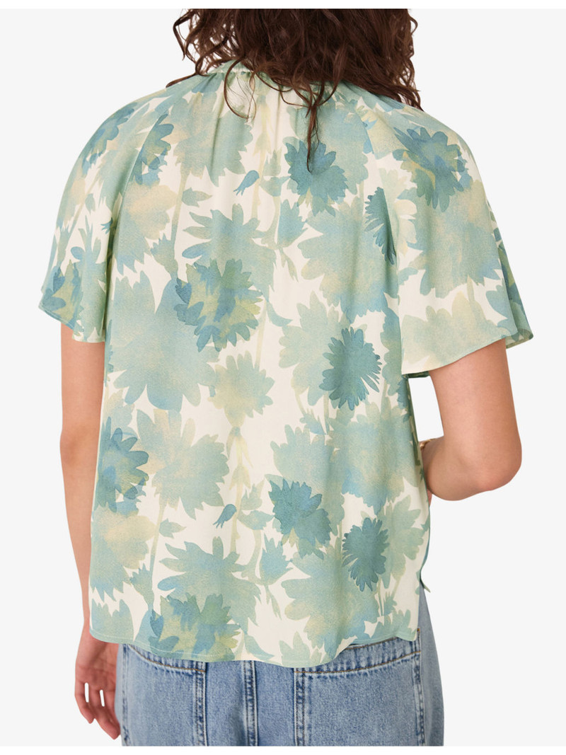 Tie-Neck Floral-Print Woven Blouse 4