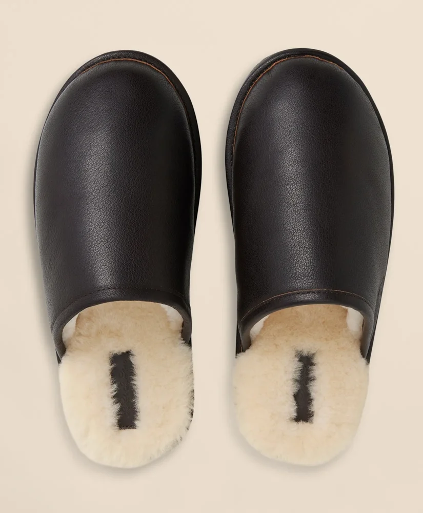 Leather Shearling Slippers - 1