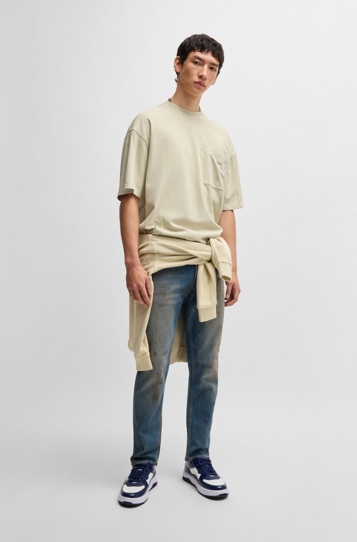 COTTON-JERSEY T-SHIRT WITH VERTICAL SEAMS - 4