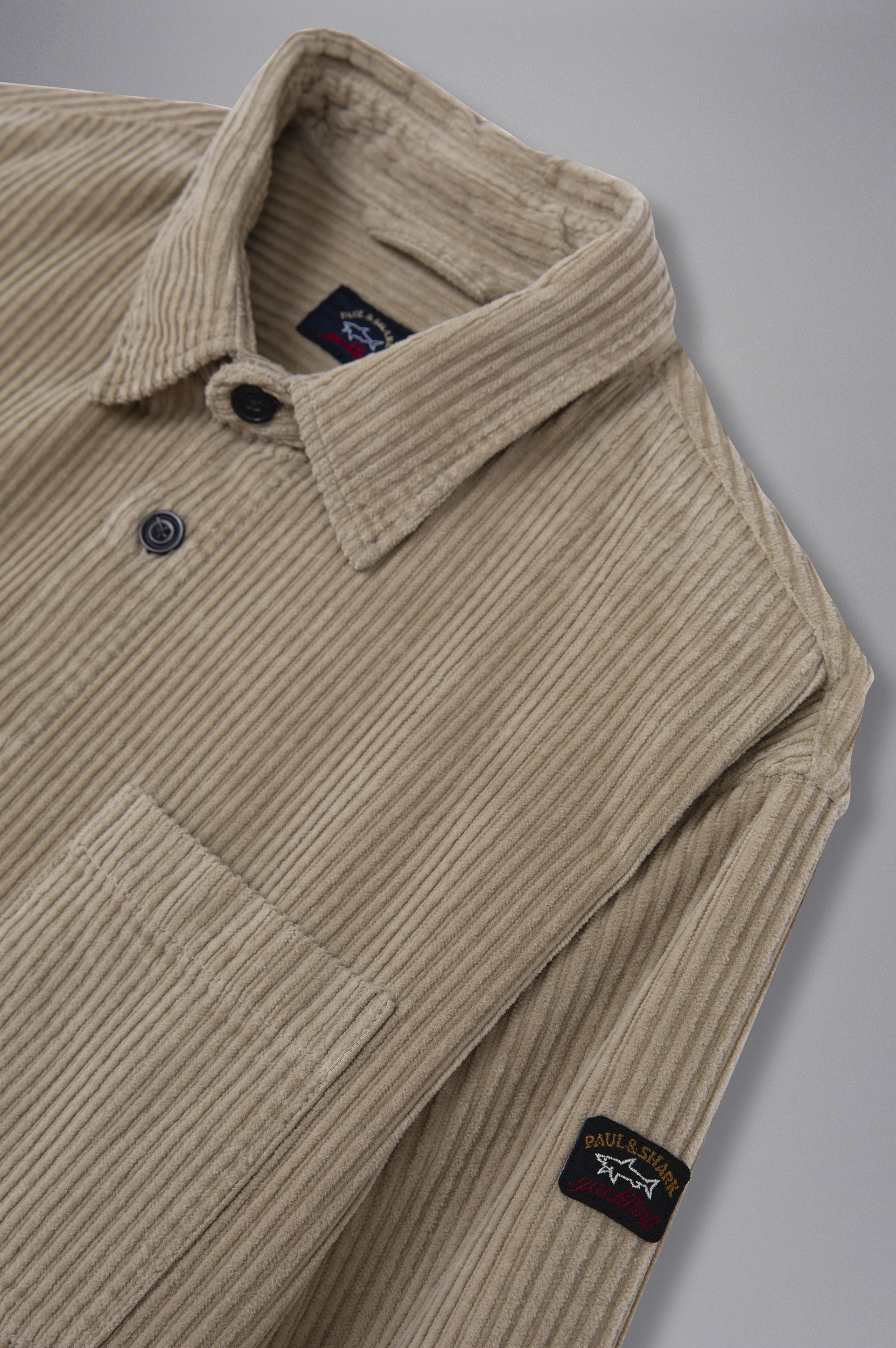 GARMENT DYED COTTON VELVET OVERSHIRT - 5