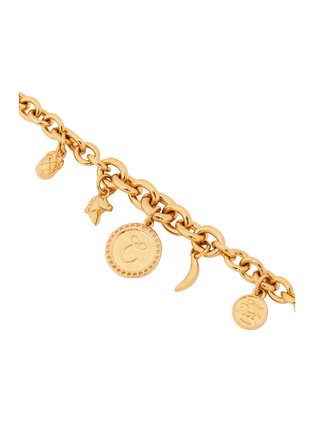 Chloé Women Metallic Bracelet With Charms And Chain-Link Design In Brass Woman - 2
