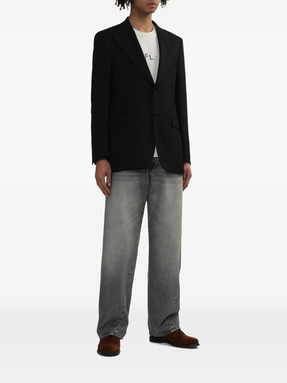 single-breasted wool blazer - 2