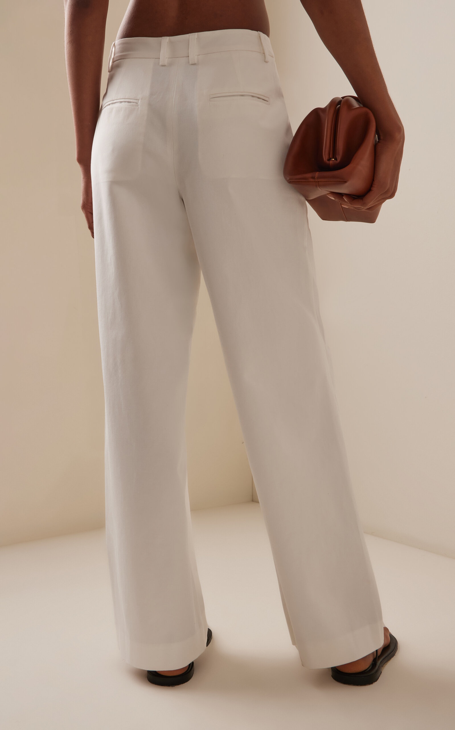 High-Rise Stretch-Cotton Pants white - 4