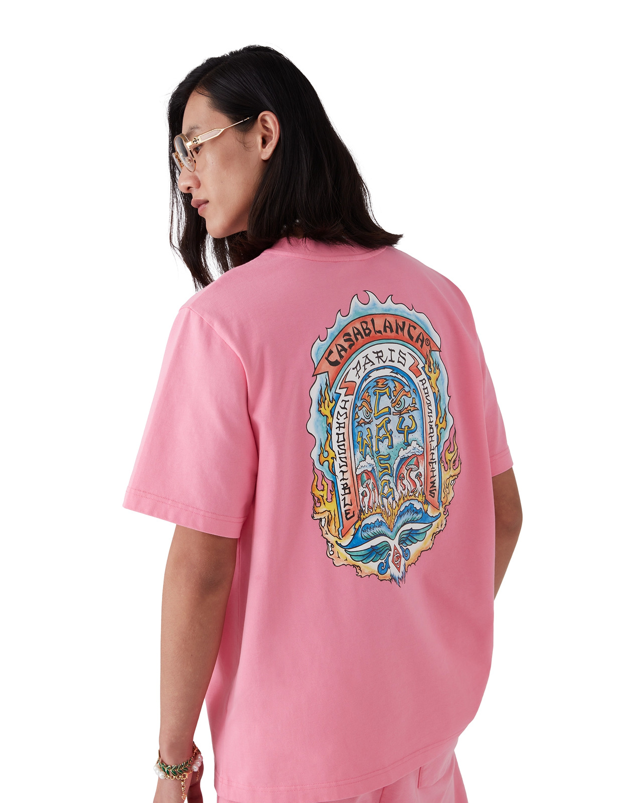 【関税込み】Casablanca SSENSE限定 ピンク Casa Way Tシャツ Casablanca SSENSE Exclusive Pink 'Casa Way' T-Shirt Casablanca