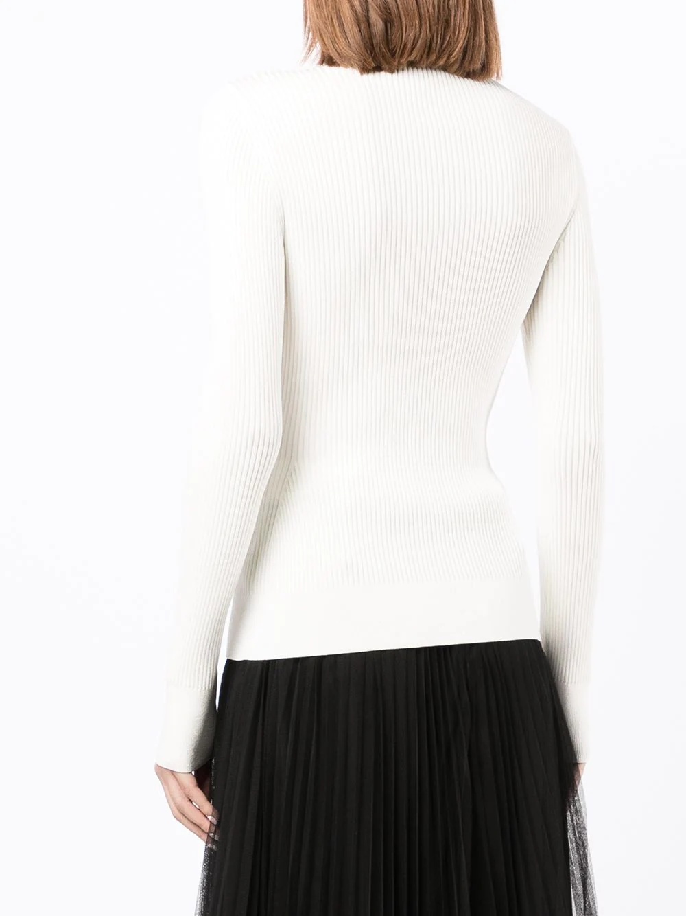 ribbed-knit button-detail top - 4