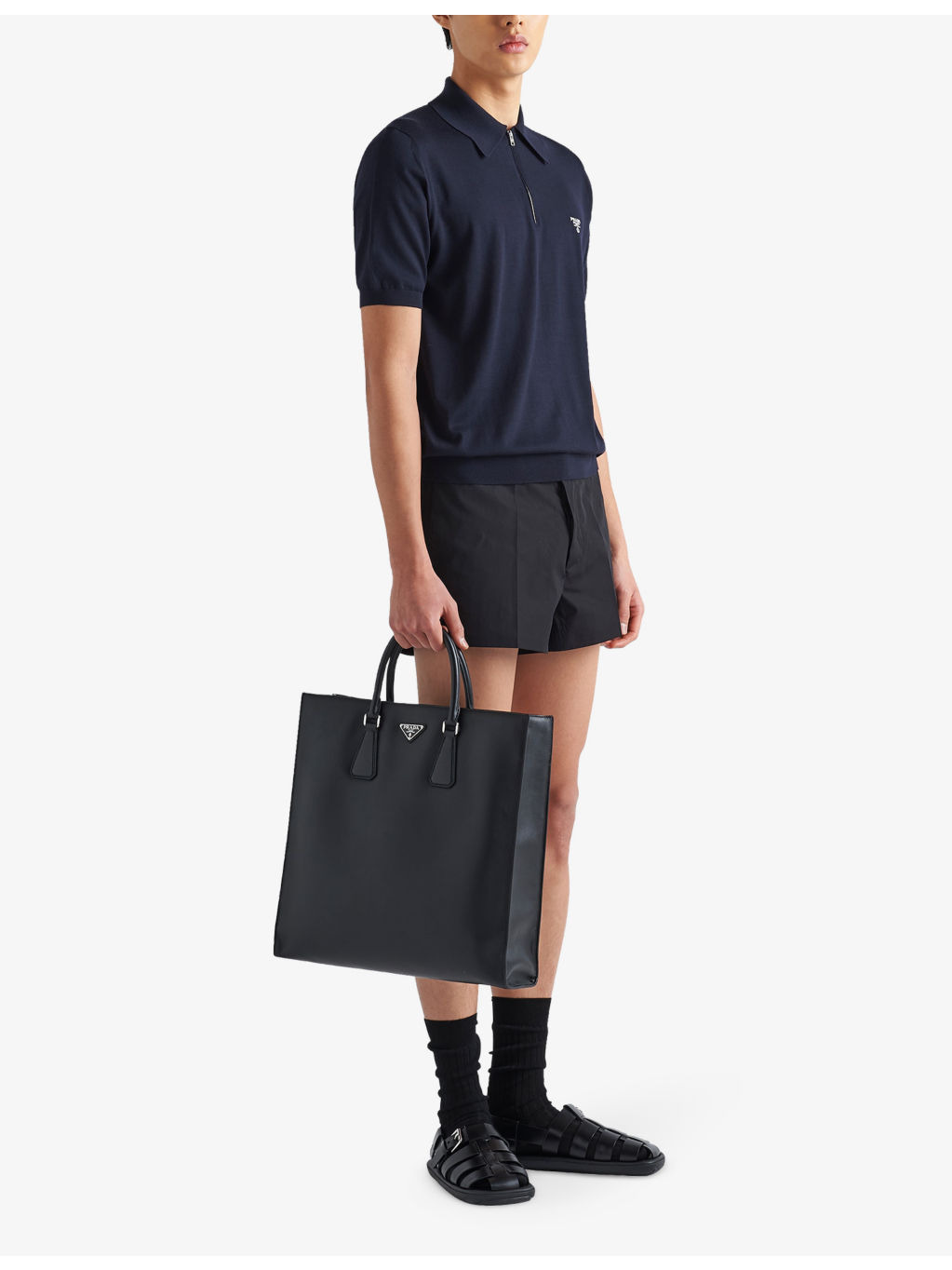 Logo-embroidered short-sleeved wool polo shirt - 2