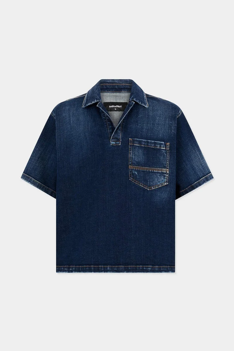 DARK WASH SHORT SLEEVES SHIRT - 1