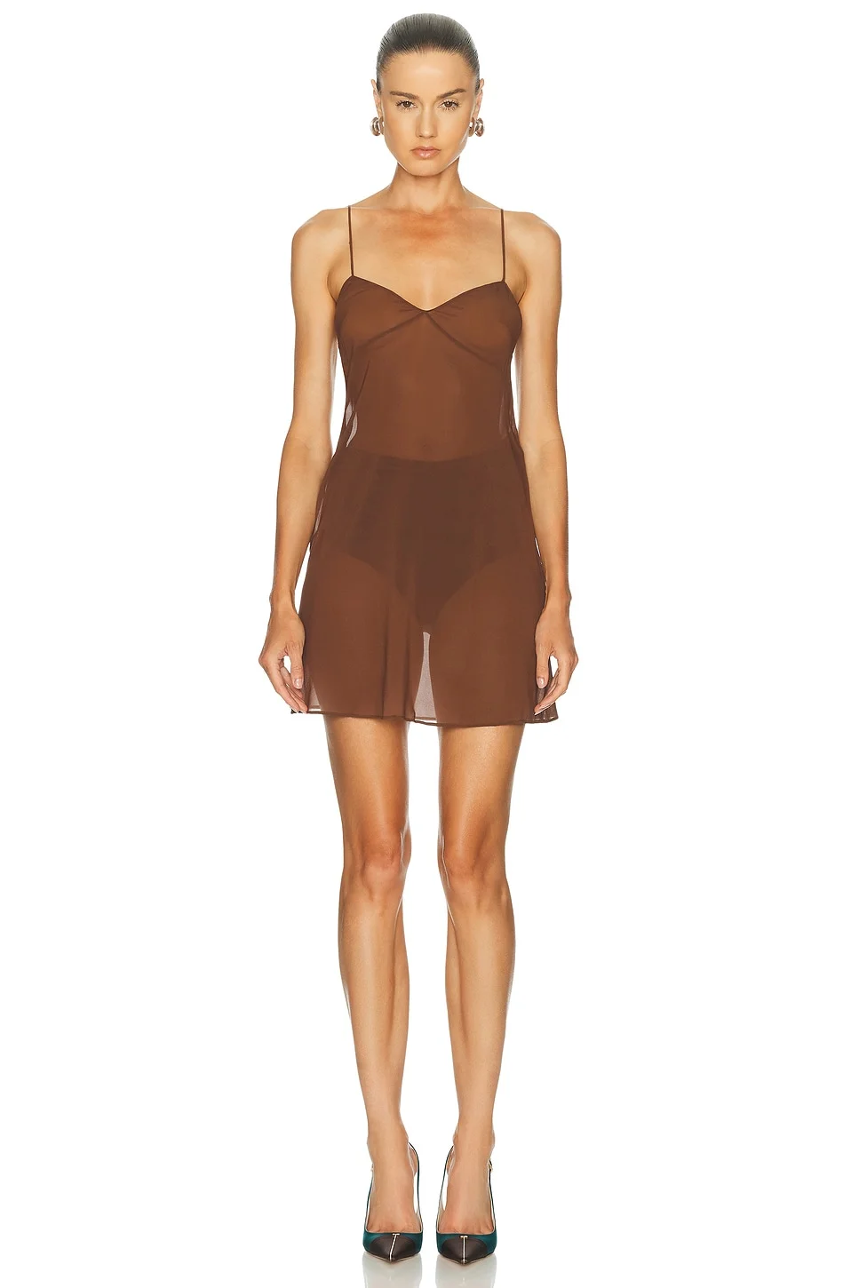 Stretch Georgette Cocktail Slip Dress - 1
