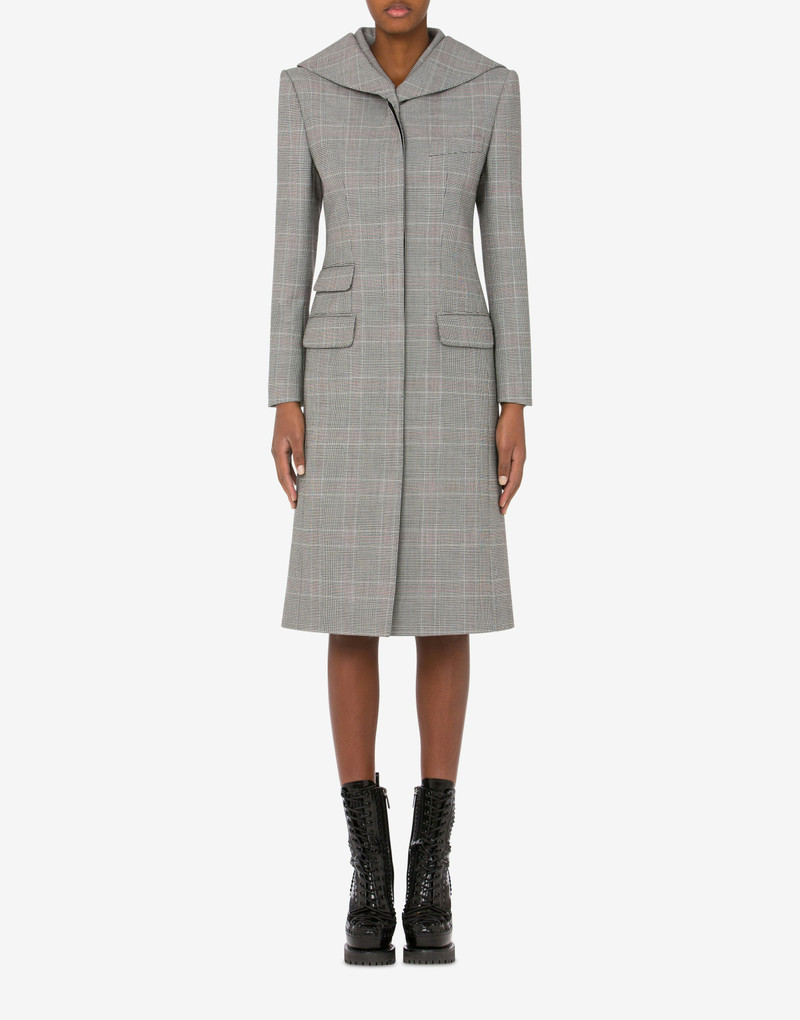 Moschino GLEN PLAID WOOL BLEND COAT outlook