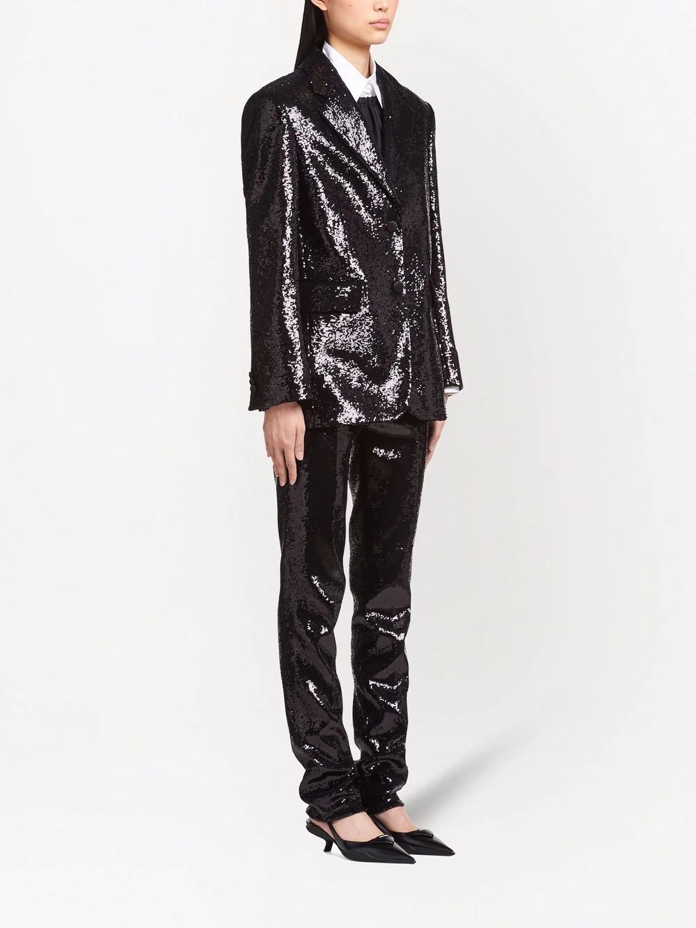 sequin-embellished blazer - 3